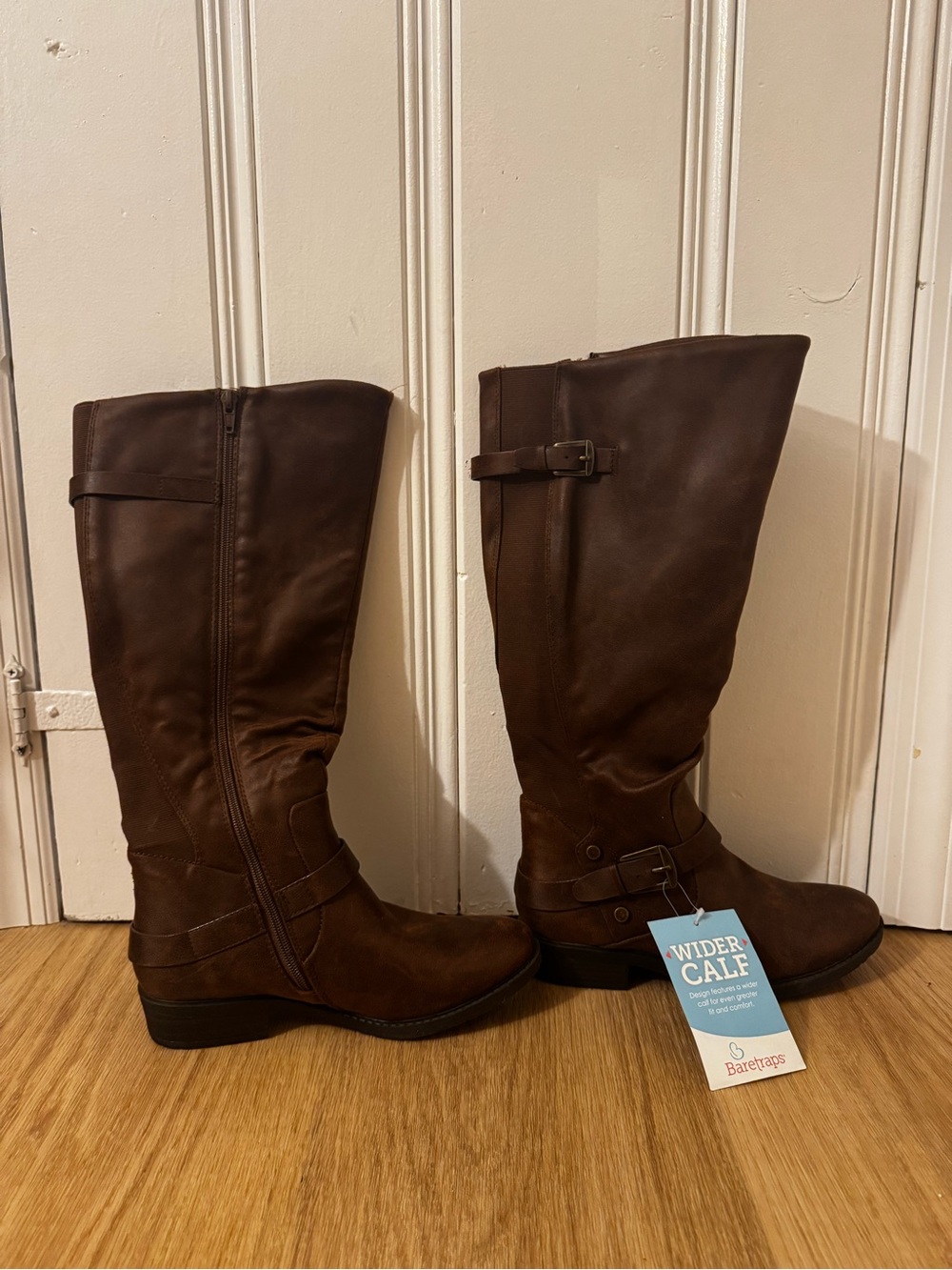 Baretraps Brown Wide Calf Knee-High Riding Boots